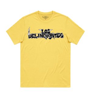 Camiseta Delinqüentes logo alitas amarilla